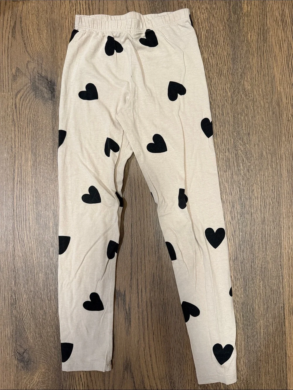 H&M Beige/ black Heart Print matching set
